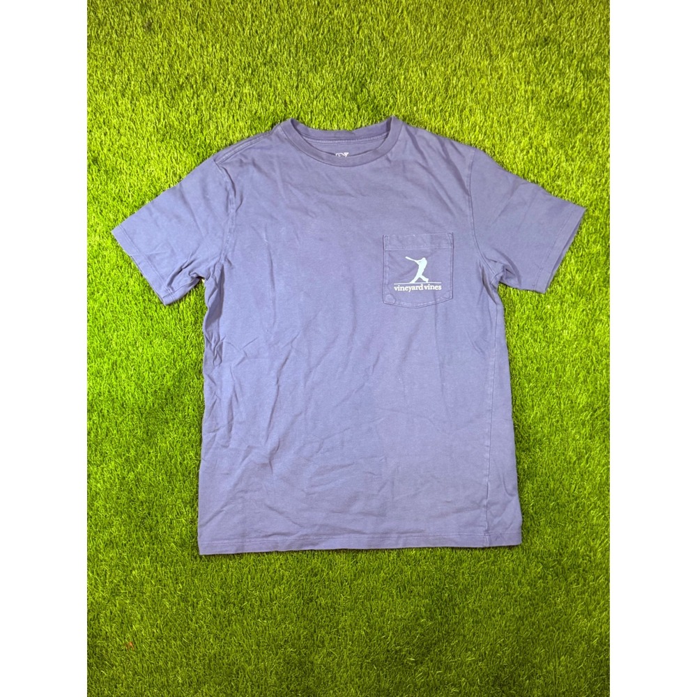 Vineyard Vines Mens XS Purple Baseball Pocket T-Shirt Short Sleeve Graphic Tee